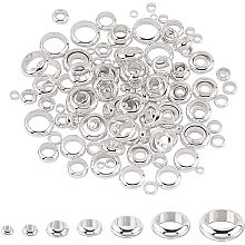 UNICRAFTALE About 140pcs 7 Sizes 2-7mm Rondelle Metal Beads Silver Spacer Beads Bulk 1-5mm Hole Stainless Steel Bead Loose Beads for Jewelry Making Findings DIY