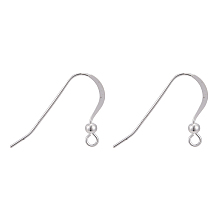 Honeyhandy 925 Sterling Silver Earring Hooks, Silver, 17x22x2.5mm, Hole: 2mm, Pin: 0.6mm