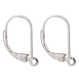 Arricraft 925 Sterling Silver Leverback Earring Findings, Carved 925, Silver, 16.5x9x1.5mm, Hole: 1mm, Pin: 0.7mm