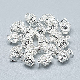 Honeyhandy 925 Sterling Silver Charms, with Jump Ring, Crown, Silver, 11x7.5mm, Hole: 4mm