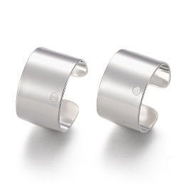 Honeyhandy 304 Stainless Steel Ear Cuff Findings, with Hole, Silver, 10x9x6mm, Hole: 0.9mm