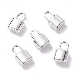 304 Stainless Steel Pendants, Padlock, Silver, 12.6~13.5x8x5mm, Hole: 4.5~5.5x3mm