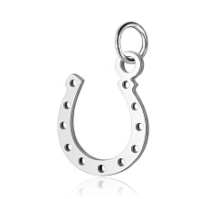 Honeyhandy 304 Stainless Steel Charms, Horseshoe, Stainless Steel Color, 13x10x1mm, Hole: 3mm