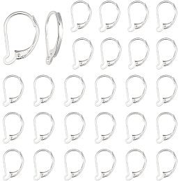 SUNNYCLUE 1 Box 30Pcs Leverback Earring Findings Leverback French Earring Hooks Wire Earring Findings for Jewelry Making Earring DIY Making, Silver