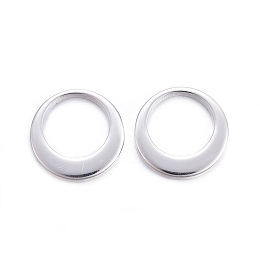 Honeyhandy Stainless Steel Ring Charms, Silver Color Plated, 10x1mm, Hole: 7mm