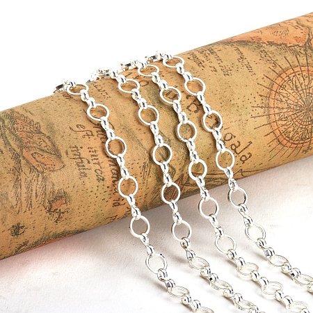 1 Yard Brass Handmade Mother-son Chains size 6x1mm Silver Chain for Jewelry  Making