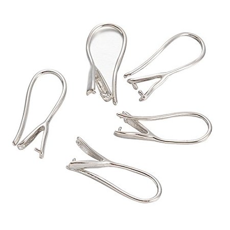 ARRICRAFT 10PCS (5 pairs) Platinum Brass Earring Hooks for Jewelry Making Earring Findings, 21x8x2mm