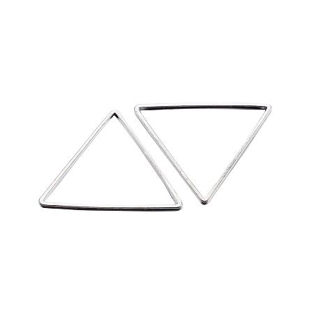 ARRICRAFT 50pcs Triangle Open Bezel Charm Blank Frame Hollow Pendant for UV Resin Crafts Jewelry Making Silver