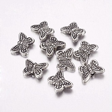 Honeyhandy CCB Plastic Beads, Butterfly, Antique Silver, 11x15x5mm, Hole: 2mm