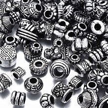 Arricraft Plastic Beads, for DIY Jewelry Making, Mixed Shapes, Antique Silver, 7~14x6.5~12x3.5~12mm, Hole: 2~5mm