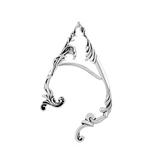 Honeyhandy Alloy Dragon Cuff Earrings, Gothic Climber Wrap Around Earrings for Non Piercing Ear, Antique Silver, 73~76x45~48mm