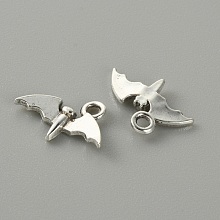 Honeyhandy Tibetan Style Alloy Pendants, Bat Charms, Antique Silver, 9.5x14x2mm, Hole: 1.6mm