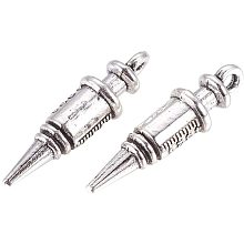 CHGCRAFT 100pcs Syringe Pendants Tibetan Style Zinc Alloy Charms Cute Tools Pendants for Women Men Necklace Bracelets Jewelry Making DIY Crafts 1.8mm Hole, Antique Silver