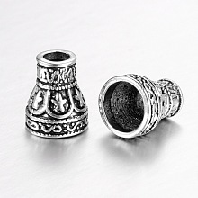 Honeyhandy Tibetan Style Cone Alloy Bead Caps, Antique Silver, 12x10.5mm, Hole: 4~8mm