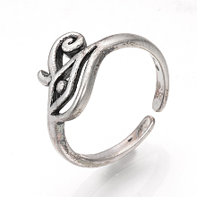 Honeyhandy Adjustable Brass Cuff Finger Rings, The Eye of Horus, Size 7, Antique Silver, 17mm