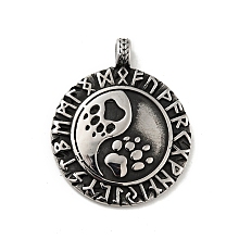 Honeyhandy 304 Stainless Steel Pendants, Viking Talisman Charms, Antique Silver, 45x37x4mm, Hole: 5mm