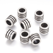 Honeyhandy 304 Stainless Steel Beads, Column, Antique Silver, 10x8mm, Hole: 6.5mm