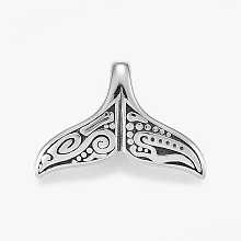 Honeyhandy 304 Stainless Steel Pendants, Whale Tail Shape, Antique Silver, 17x25x7mm, Hole: 3.5x6mm