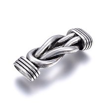 Honeyhandy 304 Stainless Steel Links connectors, For Leather Cord Bracelets Jewelry Making, Antique Silver, 43x15x8.5mm, Hole: 6x12mm