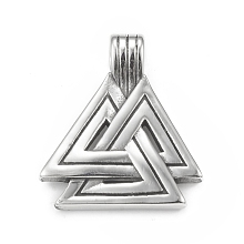 Honeyhandy 304 Stainless Steel Pendants, Valknut Charm, Antique Silver, 33x28.5x7mm, Hole: 5x6mm