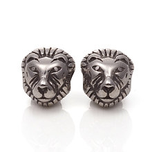 Honeyhandy 304 Stainless Steel Beads, Lion, Antique Silver, 12x10.5x8mm, Hole: 3mm