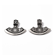 Honeyhandy Viking Style 304 Stainless Steel Pendants, Thor's Hammer, Antique Silver, 26x33x5.5mm, Hole: 3x4mm