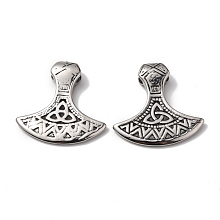 Honeyhandy Viking 304 Stainless Steel Pendants, Thor's Hammer with Triskelion, Antique Silver, 37x37x7.5mm, Hole: 4x6.5mm