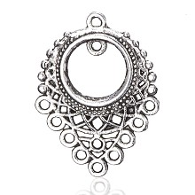 Honeyhandy Tibetan Style Alloy Chandelier Component Links, Loops, teardrop, Antique Silver, 34x25.5x2.2mm, Hole: 1.2mm