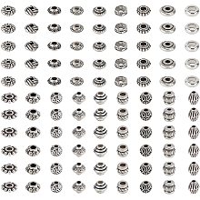 NBEADS 540 Pcs Tibetan Style Alloy Spacer Beads, 18 Styles Antique Silver Spacer Beads, Tibetan Pendants Set for Jewelry Making