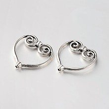 Honeyhandy Heart Tibetan Style Alloy Beads, Antique Silver, 20.5x20x3mm, Hole: 1mm