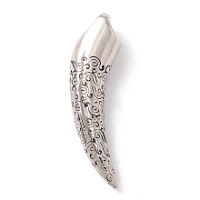 Honeyhandy 304 Stainless Steel Pendants, Canine Tooth, Antique Silver, 44x10x9.9mm, Hole: 4mm