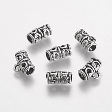 Honeyhandy Tibetan Style Tube Bails, Loop Bails, Antique Silver Tube Bail Beads, 11.5x9x6mm, Hole: 2mm