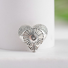 Honeyhandy Tibetan Style Carved Heart Zinc Alloy Beads, Antique Silver, 12x13x6mm, Hole: 1mm