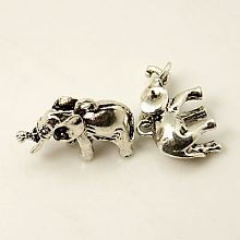 Honeyhandy Tibetan Style Alloy Pendants, Elephant, Antique Silver, 22x15x7mm, Hole: 2mm