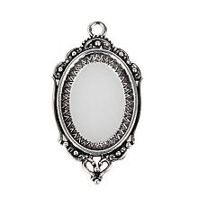 ARRICRAFT 10pcs Vintage Tibetan Style Alloy Pendant Cabochon Bezel Settings Antique Silver 42x23x2mm