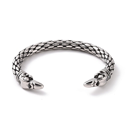 Honeyhandy 304 Stainless Steel Bird Open Cuff Bangle for Men Women, Antique Silver, Inner Diameter: 2-5/8 inch(6.7cm)