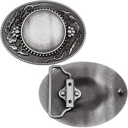 OLYCRAFT 2Pcs Cowboy Belt Buckles Western Cowboy Replacement Belt Fastener Flower Pattern Cowboy Cowgirl Belt Buckles Antique Silver Belt Accessories for Cowboy Cowgirl Belt DIY Custom Belt Buckle