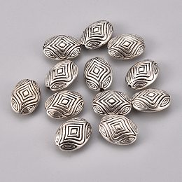 Honeyhandy CCB Plastic Beads, Oval, Antique Silver, 17x12.8x7.3mm, Hole: 1.6mm