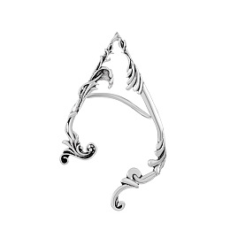 Honeyhandy Alloy Dragon Cuff Earrings, Gothic Climber Wrap Around Earrings for Non Piercing Ear, Antique Silver, 73~76x45~48mm