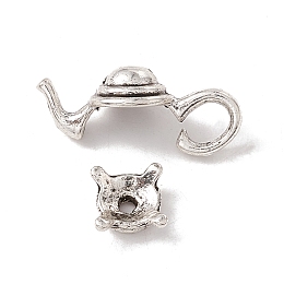 Honeyhandy Alloy Bead Cap Set, Teapot, Antique Silver, 7~9x7~21x3.5~8.5mm, Hole: 1.4mm, 10set/bag