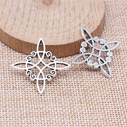 Honeyhandy Tibetan Style Alloy Pendants, Witch Knot Charms, Antique Silver, 30x30mm
