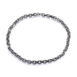 Honeyhandy 304 Stainless Steel Cable Chain Necklaces, with Toggle Clasps, Antique Silver, 23.62 inch(60cm), 9.5mm