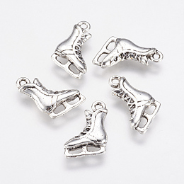 Honeyhandy Alloy Pendants, Ice Skates, Antique Silver, 17x12x3mm, Hole: 1.5mm