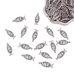 PandaHall Elite 160pcs Antique Silver Tibetan Alloy Fish Shape Jesus Pendants Charms Beads Charms for DIY Bracelet Necklace Jewelry Making