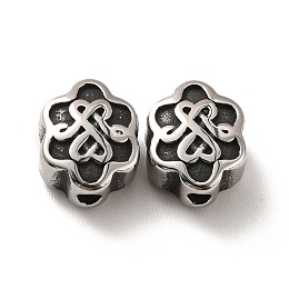 Honeyhandy 316 Surgical Stainless Steel Beads, Flower, Antique Silver, 10x8x5mm, Hole: 1.6mm