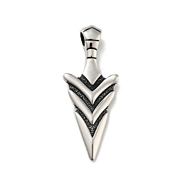 Honeyhandy 304 Stainless Steel Big Pendants, Arrows, Antique Silver, 54.5x22x8mm, Hole: 5mm