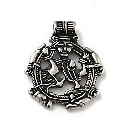 Honeyhandy 304 Stainless Steel Pendants, Viking Pagan Pewter Freya Goddess of Love Charms, Antique Silver, 44x38x7.5mm, Hole: 4.5mm