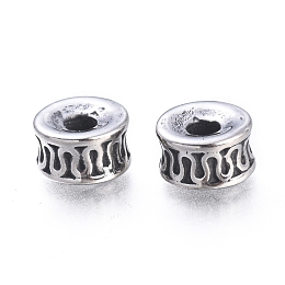 Honeyhandy 304 Stainless Steel Beads, Column, Antique Silver, 7.5x4.5mm, Hole: 2.5mm