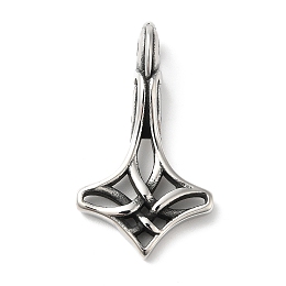 Honeyhandy 304 Stainless Steel Manual Polishing Pendants, Thor's Hammer, Antique Silver, 39x22x10.5mm, Hole: 4.5x9mm