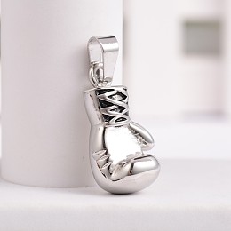 Honeyhandy 304 Stainless Steel Pendants, 3D Boxing Gloves Pendants, Antique Silver, 29x15x12mm, Hole: 5x8.5mm